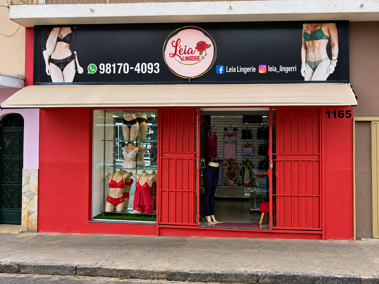 Fachada da Leia Lingerie na Rua Antonio Blanco, 1165, em São Carlos